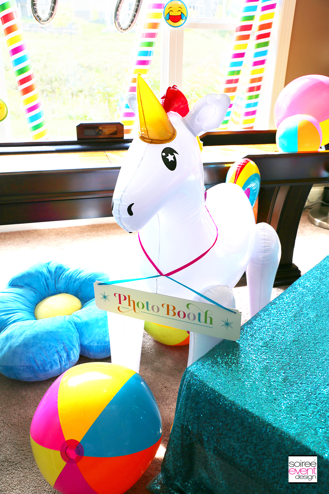 Rainbow Unicorn Emoji Party Ideas - Photo Booth