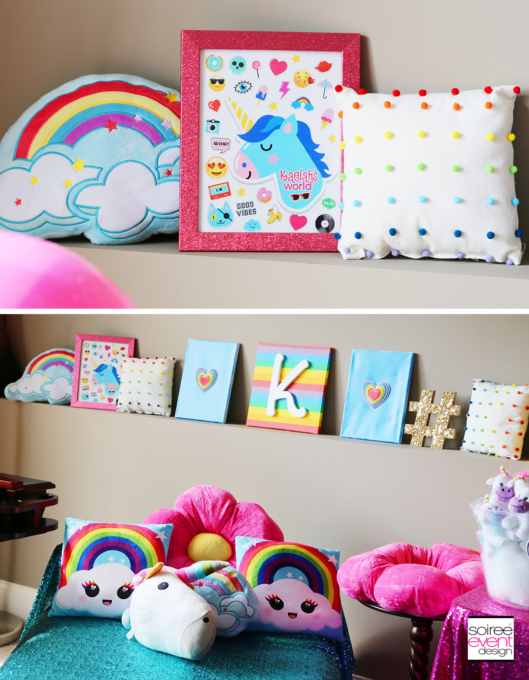 Rainbow Unicorn Emoji Party Ideas - Rainbow Decorations