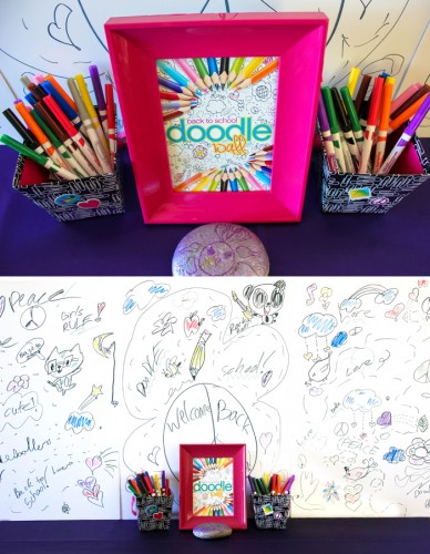doodle party with doodle wall activity