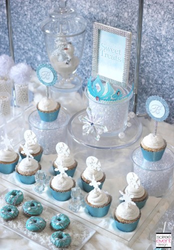 Frozen Sweets Table featuring Ice Princess Party Printables - Soiree ...