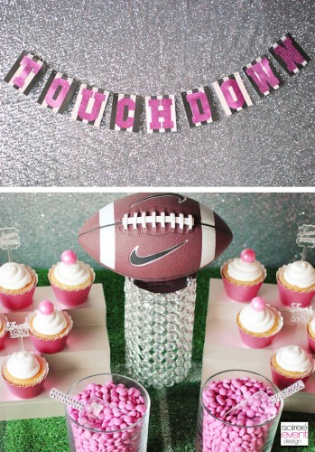 Girly Football Sweets Table - Soiree Event Design