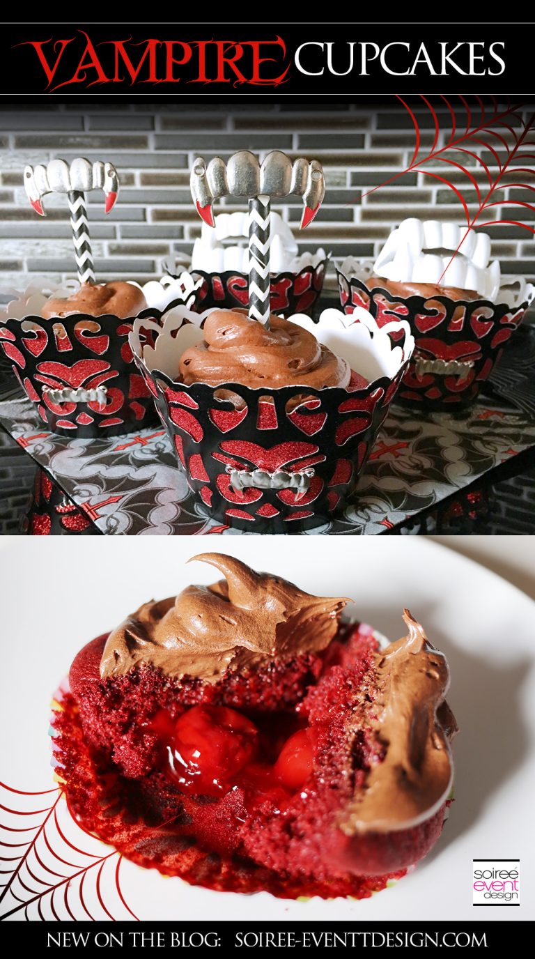 How To Make Halloween Vampire Cupcakes! - Soiree Event Design