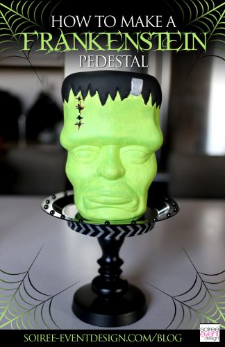 DIY Halloween decor, Frankenstein decorations, Frankenstein pedestals