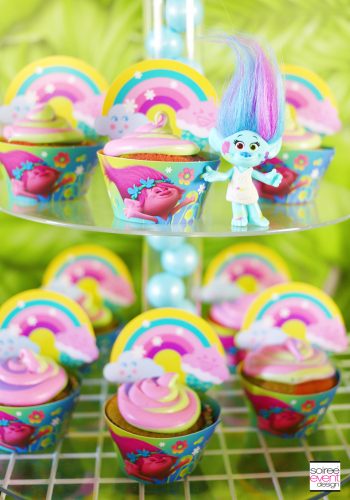 Trolls party ideas - Trolls Cupcakes