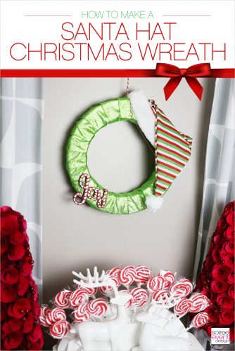 Christmas Gift Wrapping Party, Santa Hat Christmas Wreath