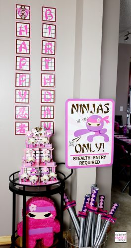 Pink NInja Party Decorations and Favors