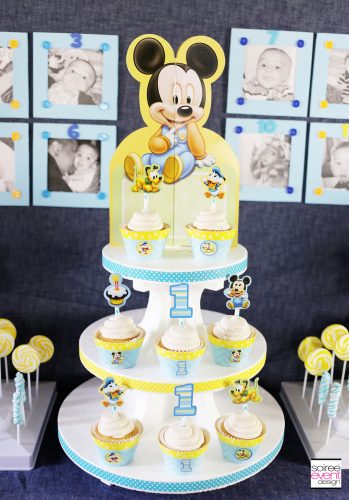DIY Mickey Mouse Cupcake Stand and Cupcake Toppers
