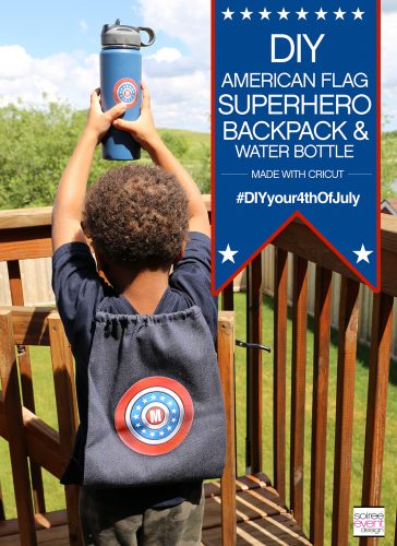 Make your little ones this American Flag Superhero Backpack and Water Bottle to take with them to see the fireworks this 4th of July!