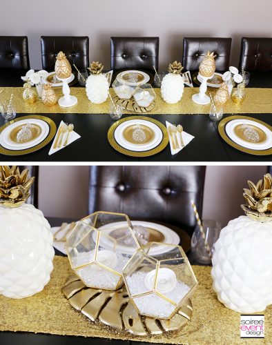 Modern Gold Pineapple Party Tablescape 5