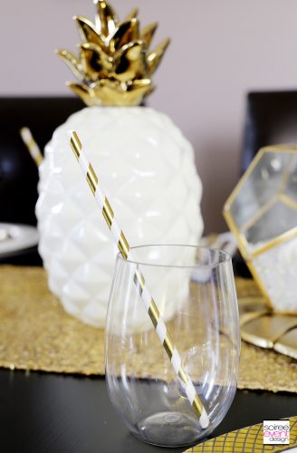 Modern Gold Pineapple Party Tablescape 7