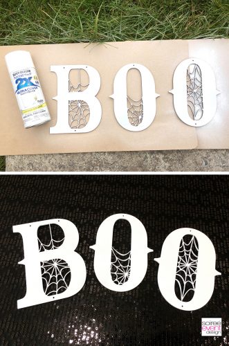 Black and White Boo Wall Sign - Step 2