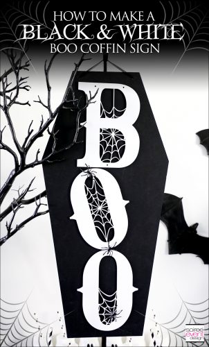 Black and White Halloween Party - DIY Boo Coffin Sign