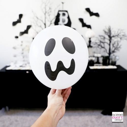 Black and White Halloween Party - Ghost Balloons