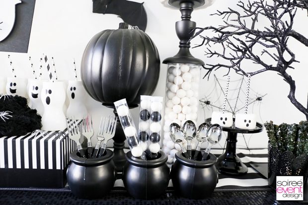 Black and White Halloween Party - Striped Runner