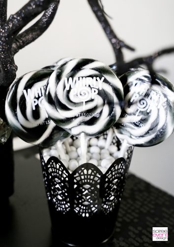 Black and White Halloween Party - swirl lollipops