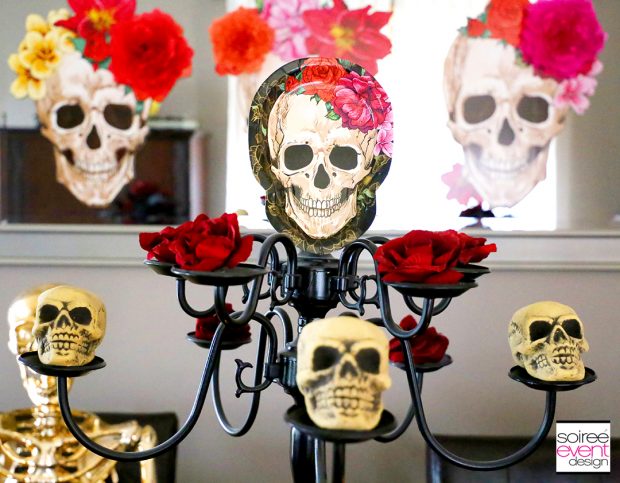 Day of the Dead Party Ideas - Chandelier Centerpiece