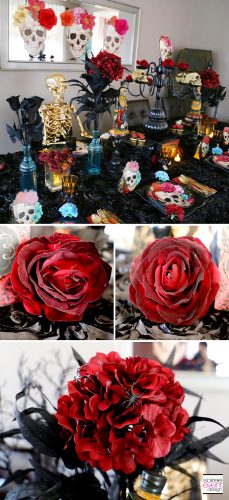Day of the Dead Party Ideas - Red Flowers