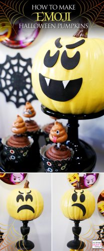 Emoji Halloween Party Ideas - DIY Emoji Pumpkins