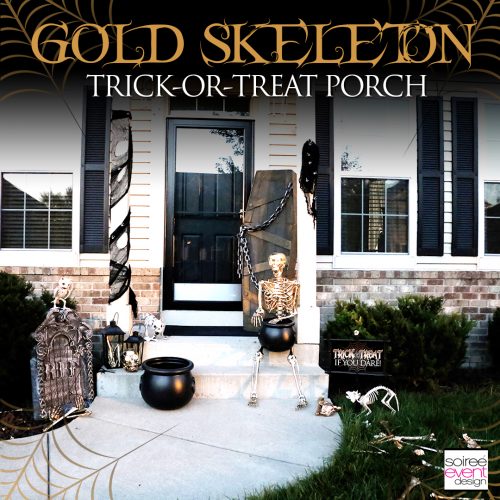 Gold Skeleton Bones Halloween Trick-or-Treat Porch