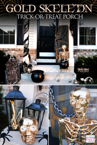 Gold Skeleton Halloween Porch Ideas