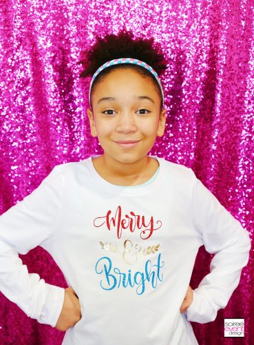 Merry and Bright Tshirt with Cricut