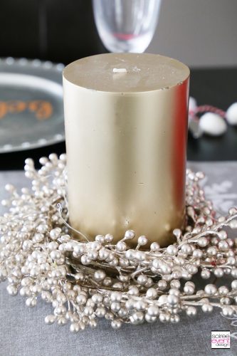 Personalized Christmas Tablescape - Gold Candles