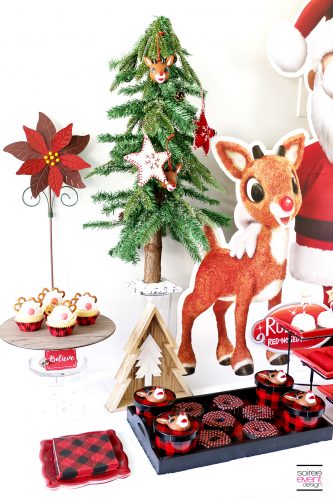 Rudolph Party Ideas - Buffalo Plaid Decorations