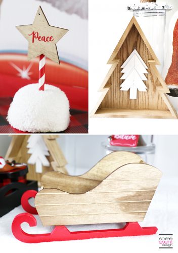 Rudolph Party Ideas - wood holiday decorations