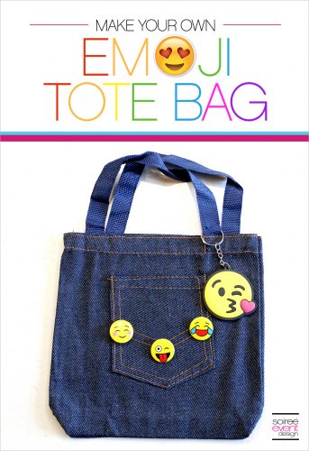 DIY Emoji Denim Tote Bag - Soiree Event Design