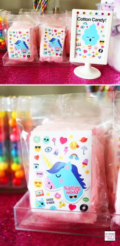 Rainbow Unicorn Emoji Party Ideas - Cotton Candy