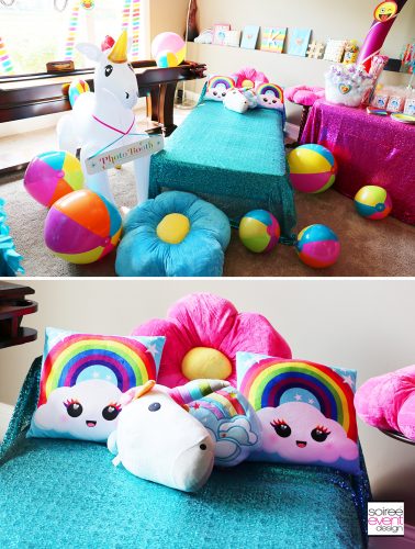 Rainbow Unicorn Emoji Party Ideas - Pillows
