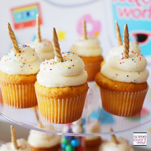 Rainbow Unicorn Emoji Party Ideas - Unicorn Cupcake Topper