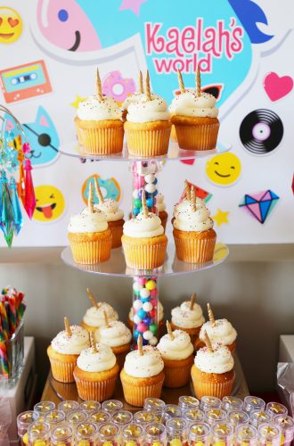 Rainbow Unicorn Emoji Party Ideas - Unicorn Cupcakes