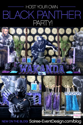Marvel Black Panther Party Ideas including a stunning Black Panther Candy Table