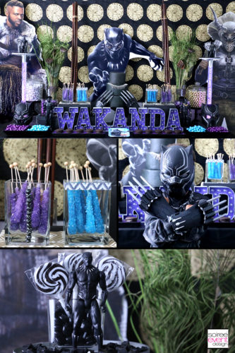 Marvel Black Panther Party Ideas - Black Panther Candy Table