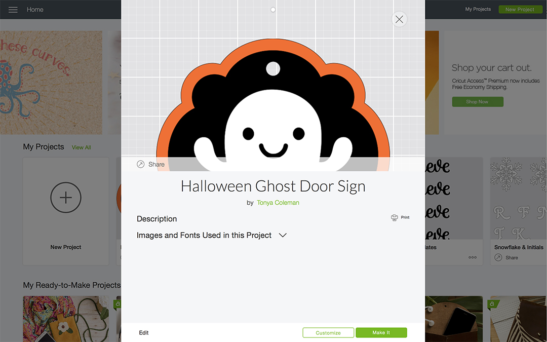 Cricut Halloween Ideas - DIY Ghost Door Sign Design Space