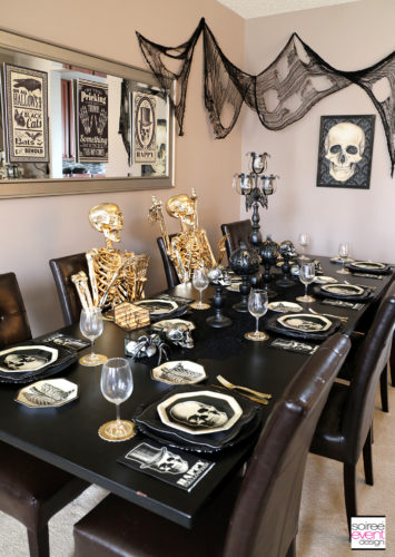Black and Gold Halloween Decorating Ideas - Dining Table 2