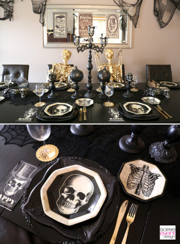 Black and Gold Halloween Decorating Ideas - Dining Table