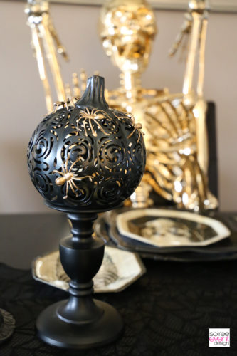 Black and Gold Halloween Decorating Ideas - Gold Spiders