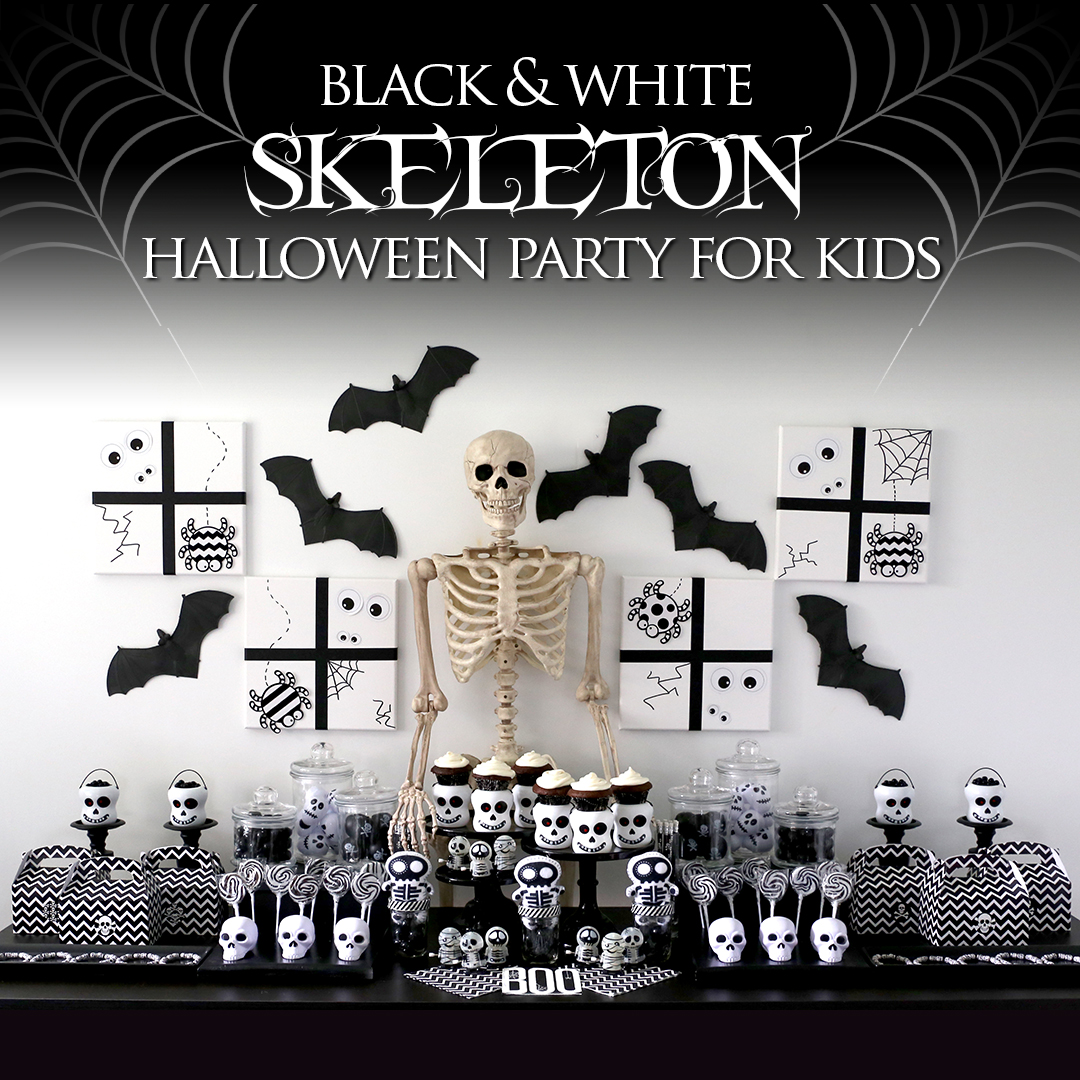 Black and White Skeleton Halloween Kids Party Ideas