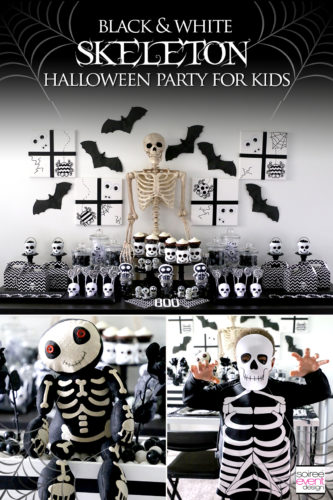 Black and White Skeleton Halloween Party for Kids