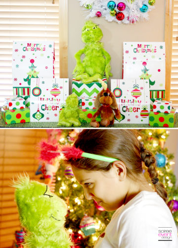 Ginch Party Ideas - Grinch Gift Table
